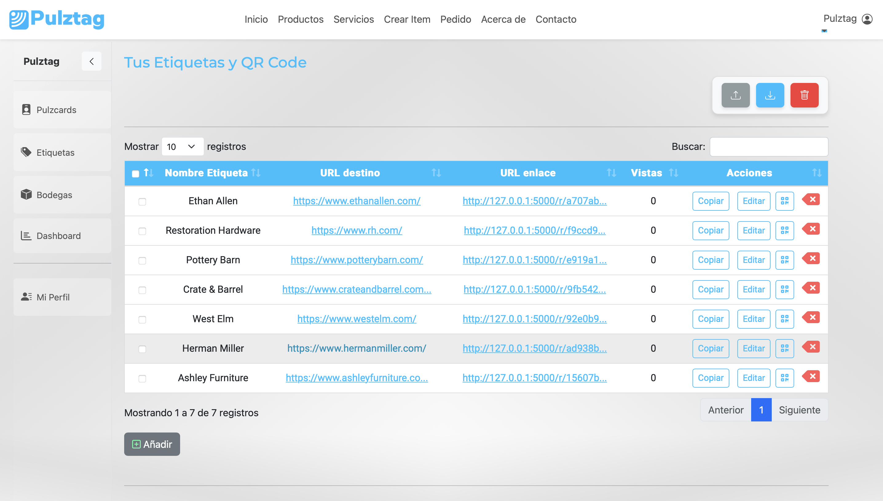 Administración de URLs